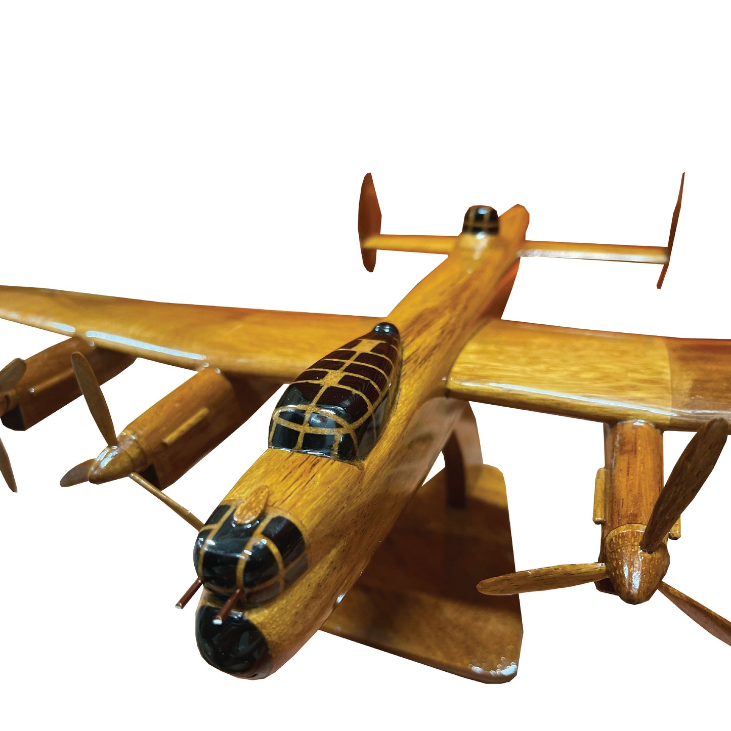 Lancaster Mahogany Wood Desktop Airplanes Model