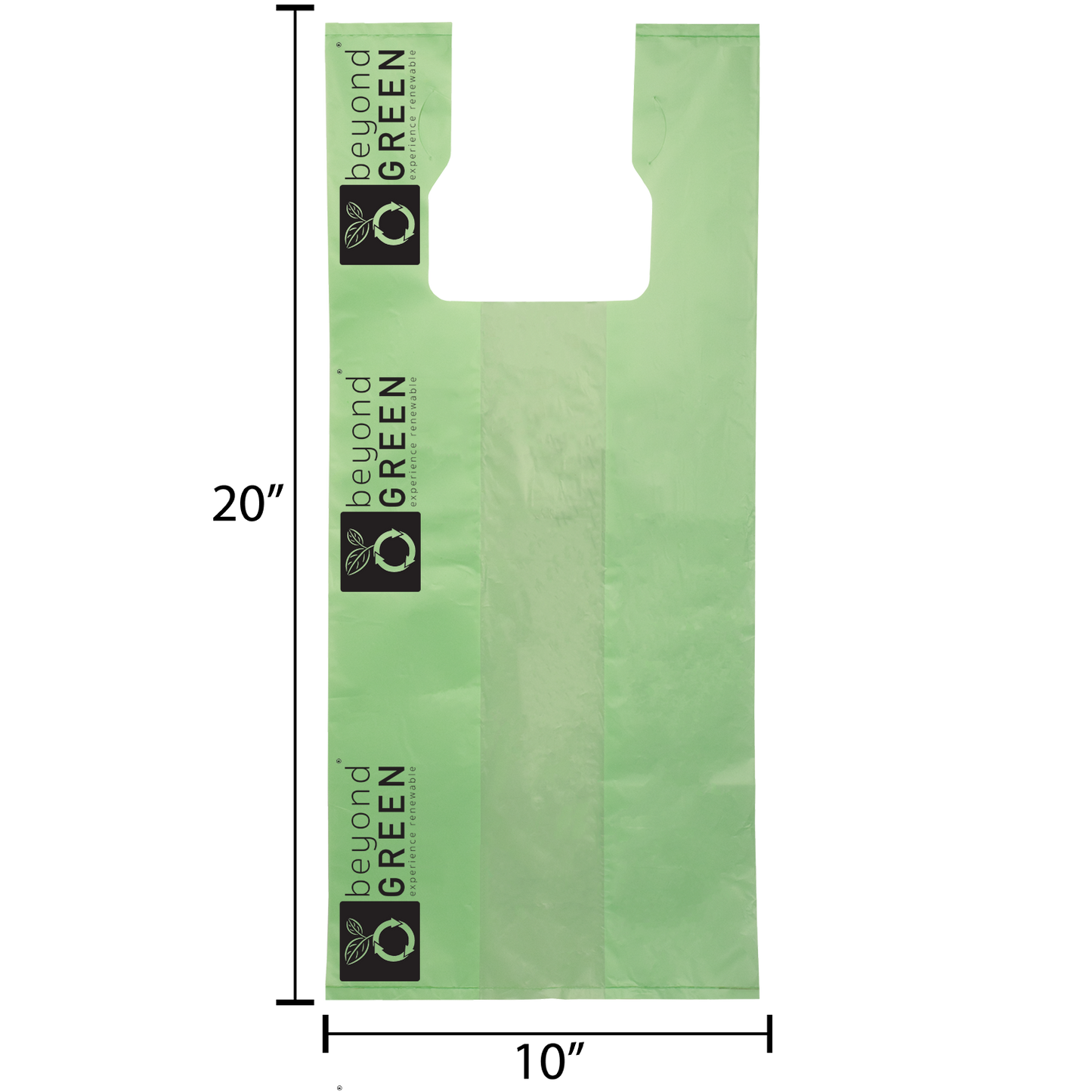 Large Plant-Based Cat Litter Pick-Up Bags with Handles - 100 Bags