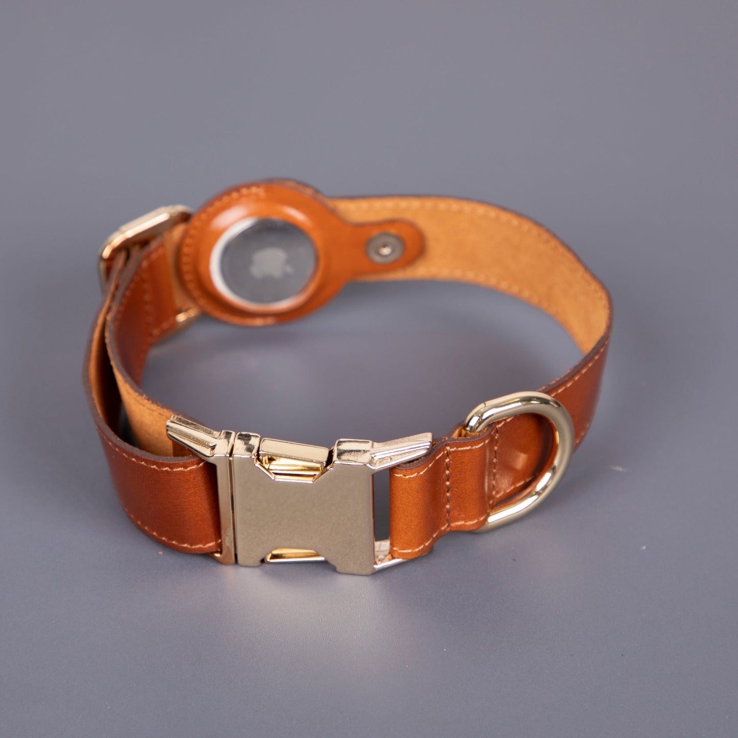 Charlotte Handcrafted Calfskin Leather Dog Collar - Compatible with AirTag - Concordia Style Boutique