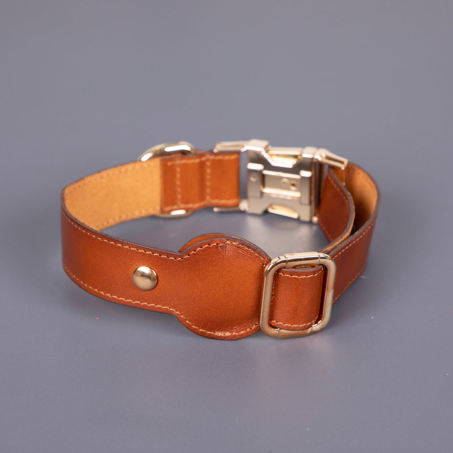 Charlotte Handcrafted Calfskin Leather Dog Collar - Compatible with AirTag - Concordia Style Boutique