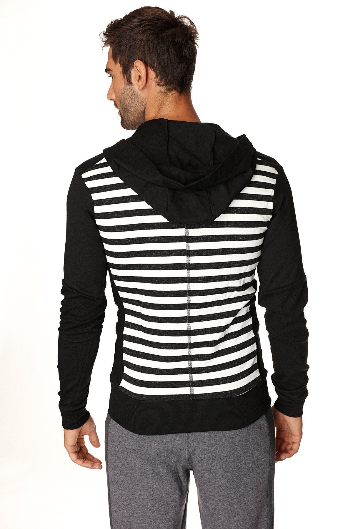 **Limited Edition** Form-fit Crossover Yoga Track Performance Fleece Hoodie (Black) - Concordia Style Boutique