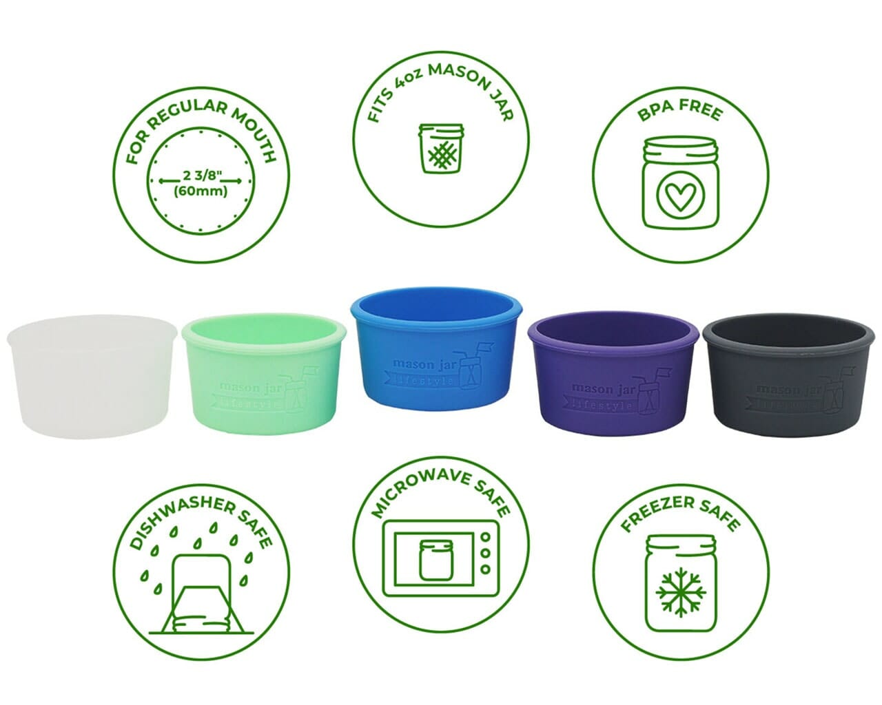 Silicone Sleeve for 4oz Mason Jars - Concordia Style Boutique