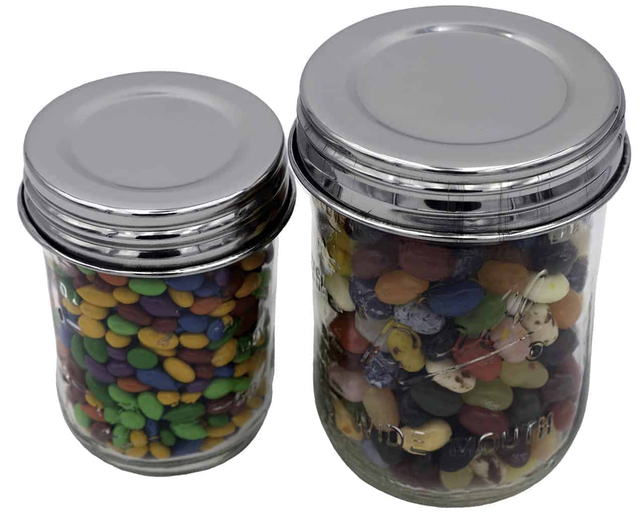 Polished Vintage Reproduction Stainless Steel Storage Lids for Mason Jars 5 Pack - Concordia Style Boutique
