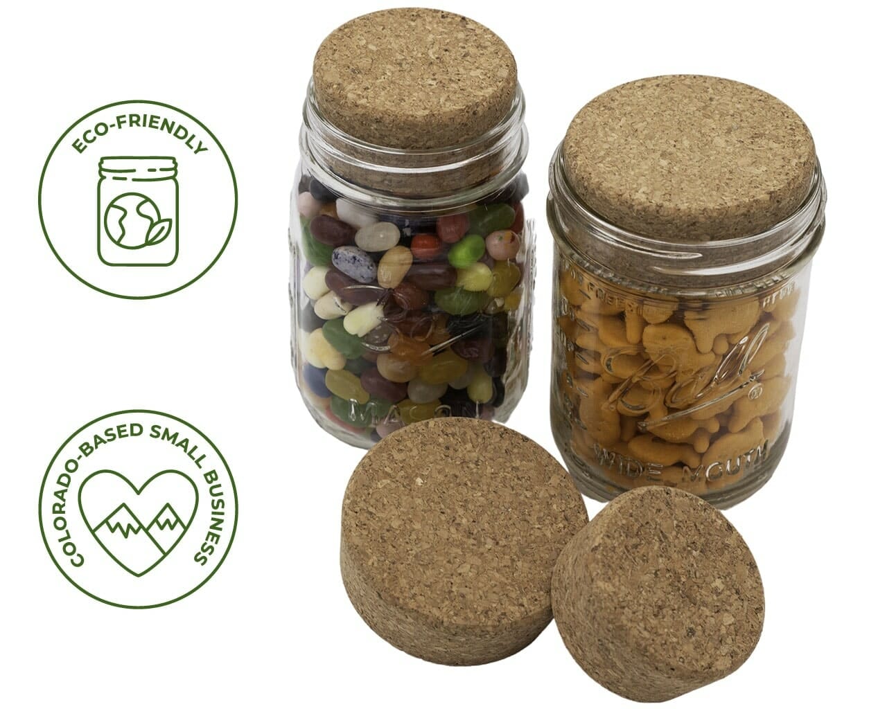 Cork Lid / Stopper for Mason Jars 4 Pack - Concordia Style Boutique