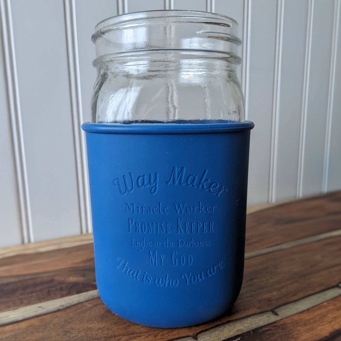 "Way Maker" Custom Laser Engraved Silicone Sleeve - Premium Mason Jar from Mason Jar Lifestyle - Just $11.99! Shop now at Concordia Style Boutique