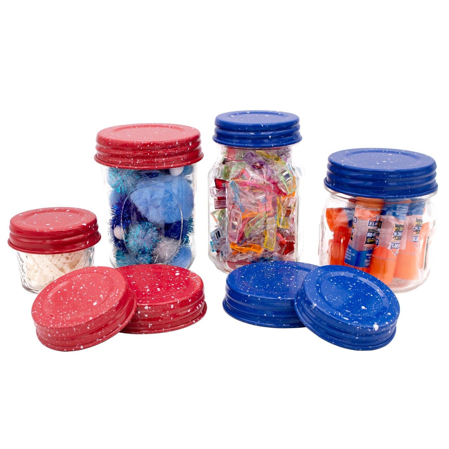 Speckled Enamel Storage Lids for Mason Jars 4 Pack - Concordia Style Boutique
