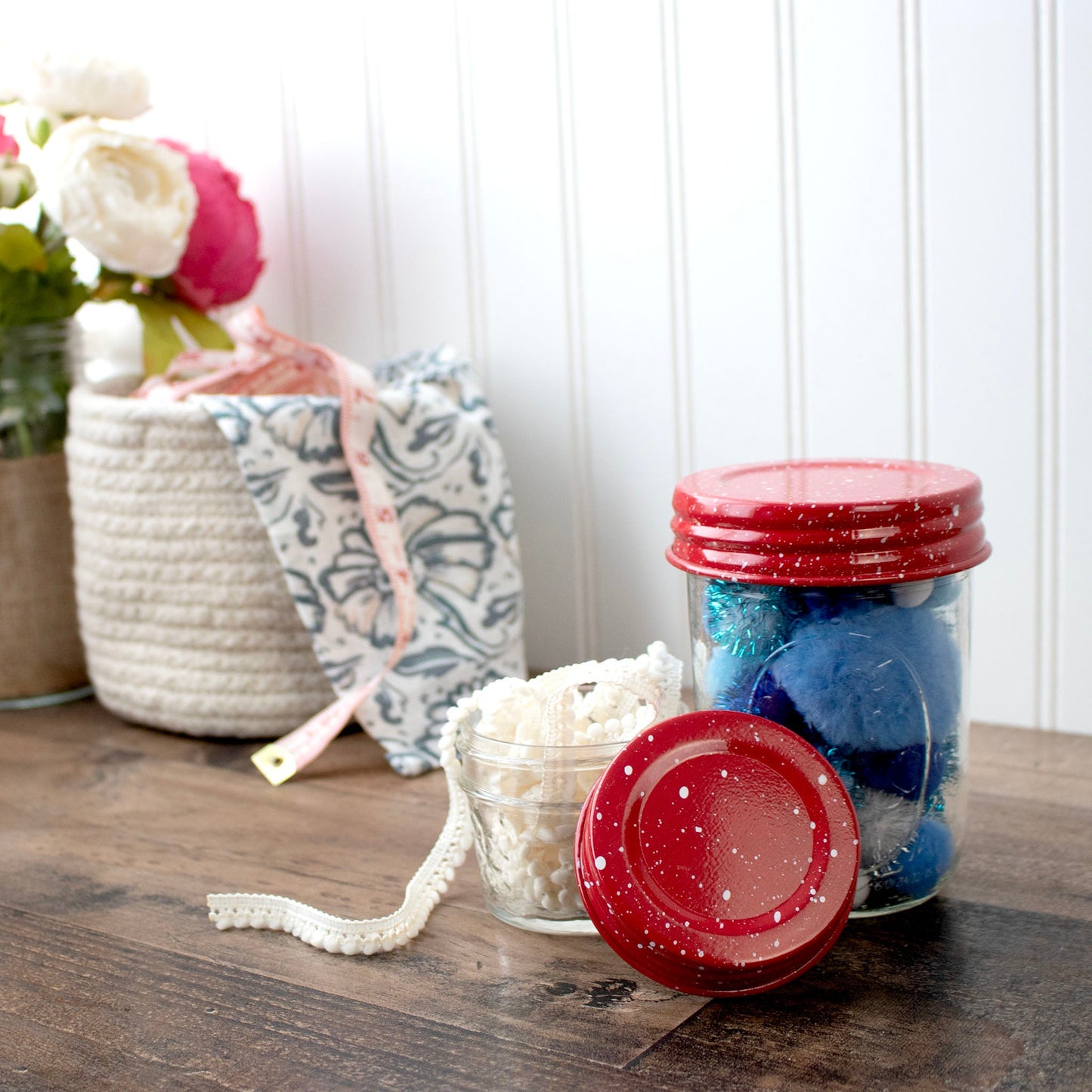 Speckled Enamel Storage Lids for Mason Jars 4 Pack - Concordia Style Boutique