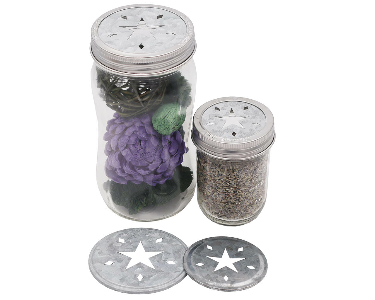 Star Cutout Galvanized Metal Lid Inserts for Mason Jars 10 Pack - Concordia Style Boutique