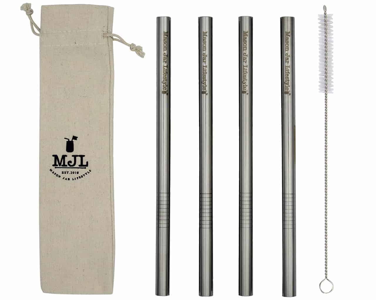 Long Stainless Steel Boba Straws for Quart Mason Jars - Concordia Style Boutique