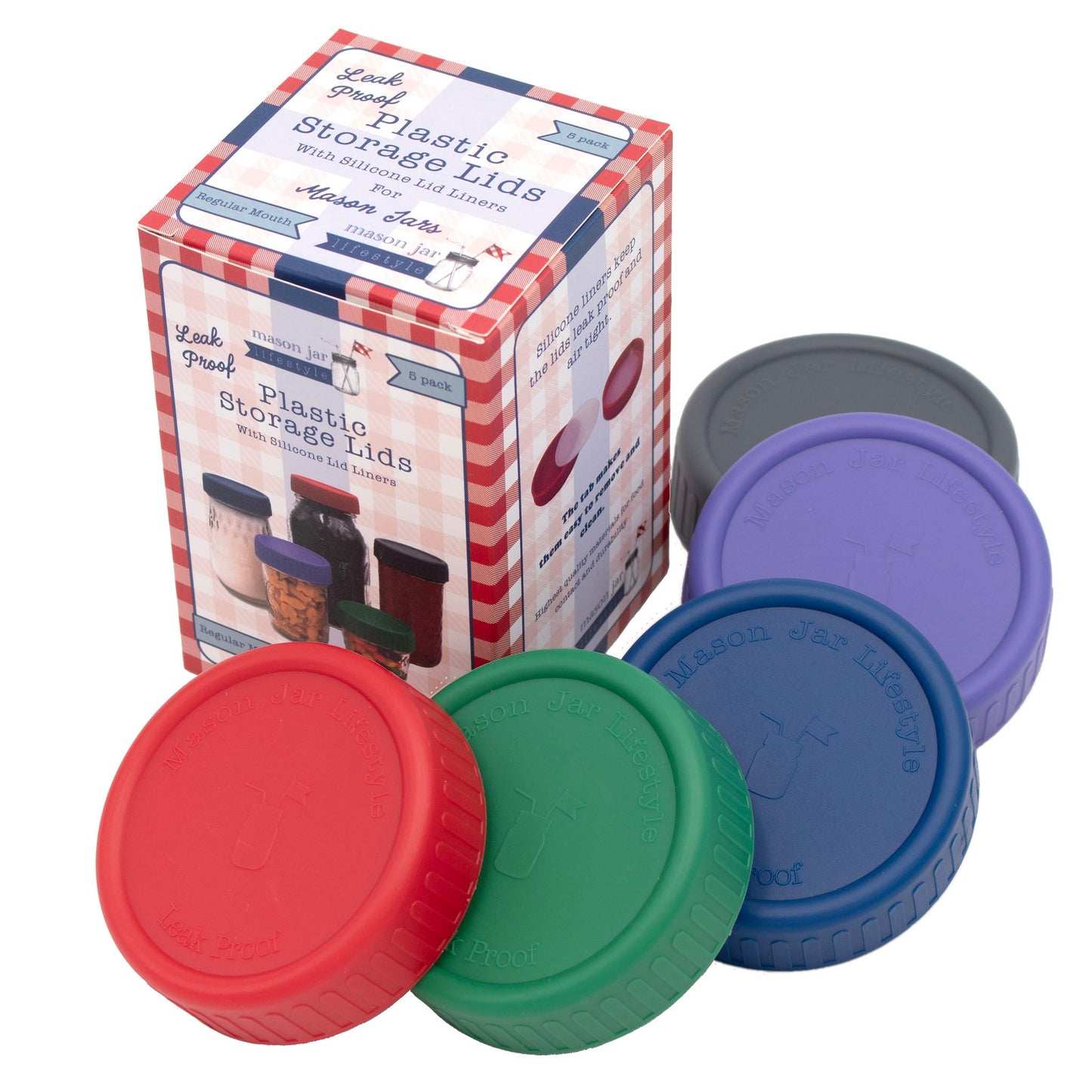 Leak Proof Plastic Storage Lids with Silicone Liners for Mason Jars - Concordia Style Boutique