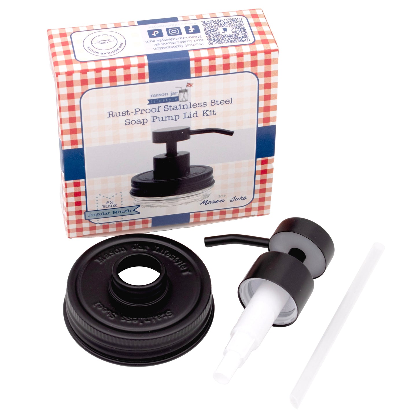 Matte Black Soap Pump Lid Kit for Mason Jars - Concordia Style Boutique
