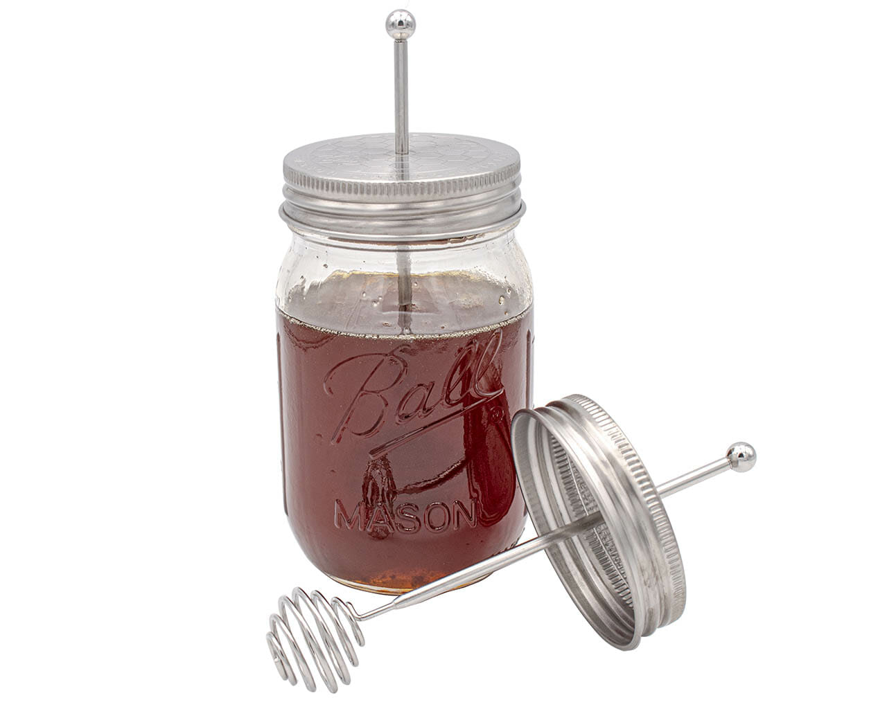 Honey Dipper Stainless Steel Lid for Mason Jars - Concordia Style Boutique