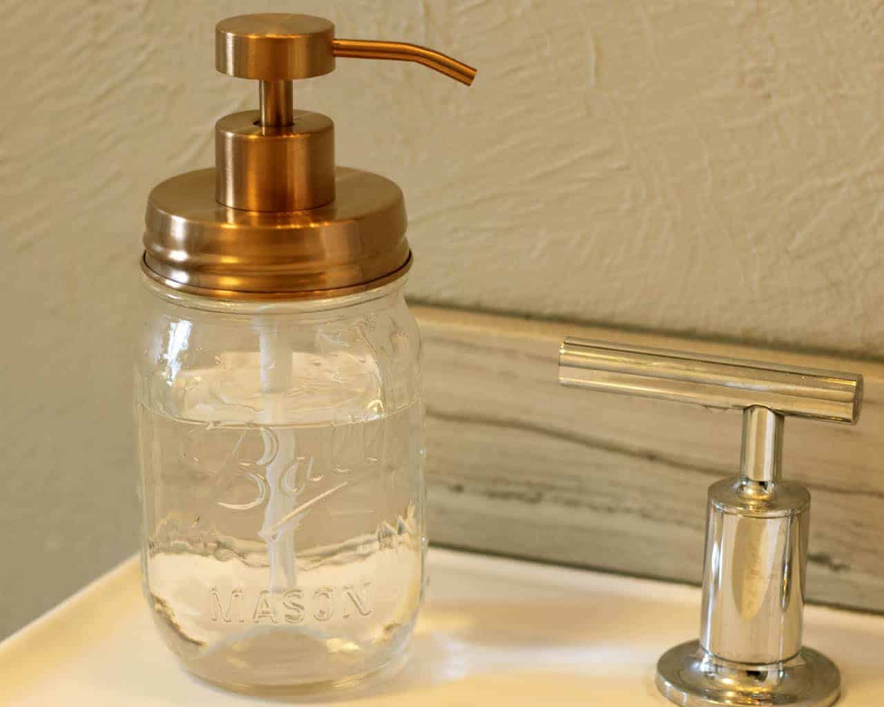 Rose Gold Soap Pump Lid Kit for Regular Mouth Mason Jars - Concordia Style Boutique