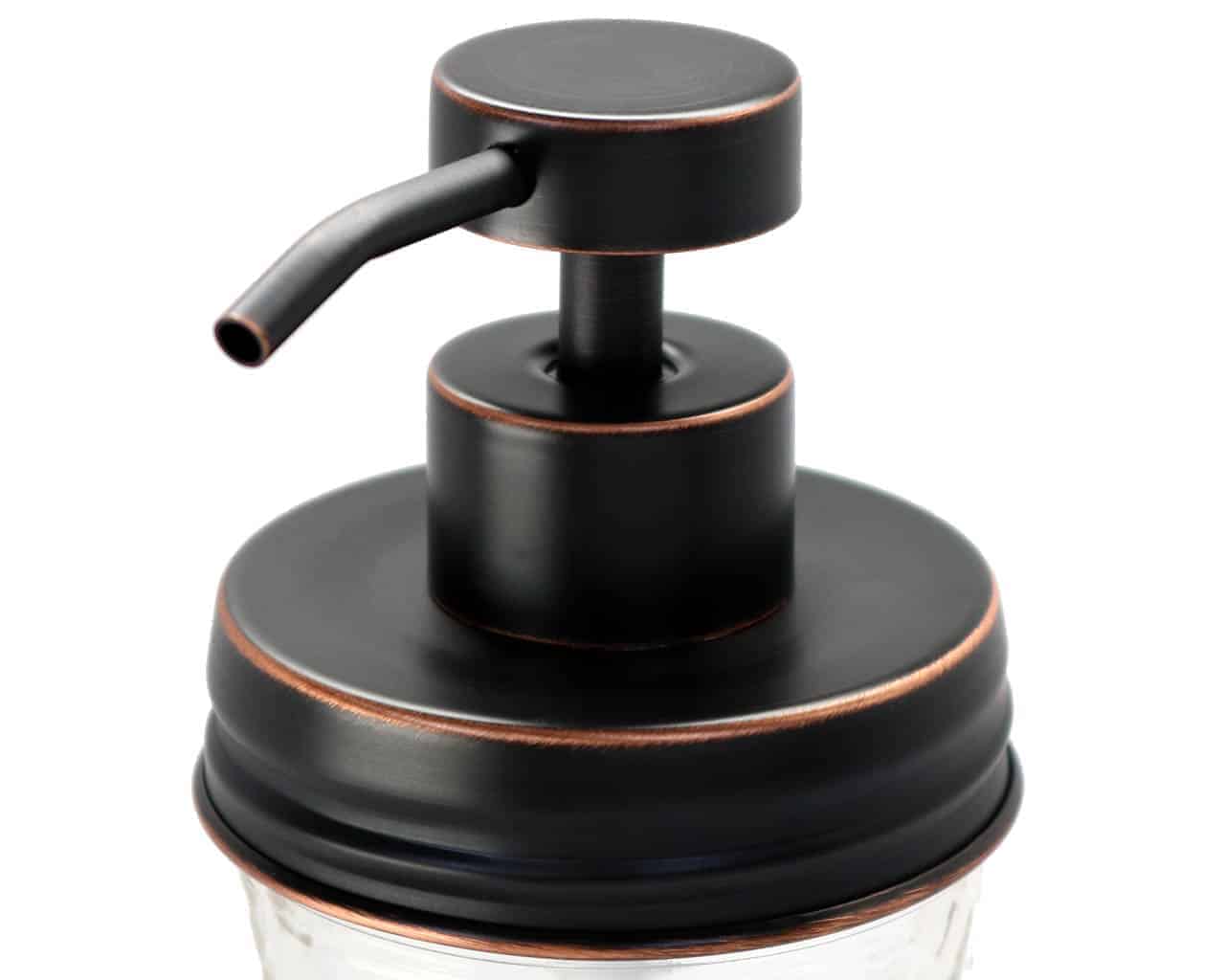 Oil Rubbed Bronze Soap Pump Lid Kit for Regular Mouth Mason Jars - Concordia Style Boutique