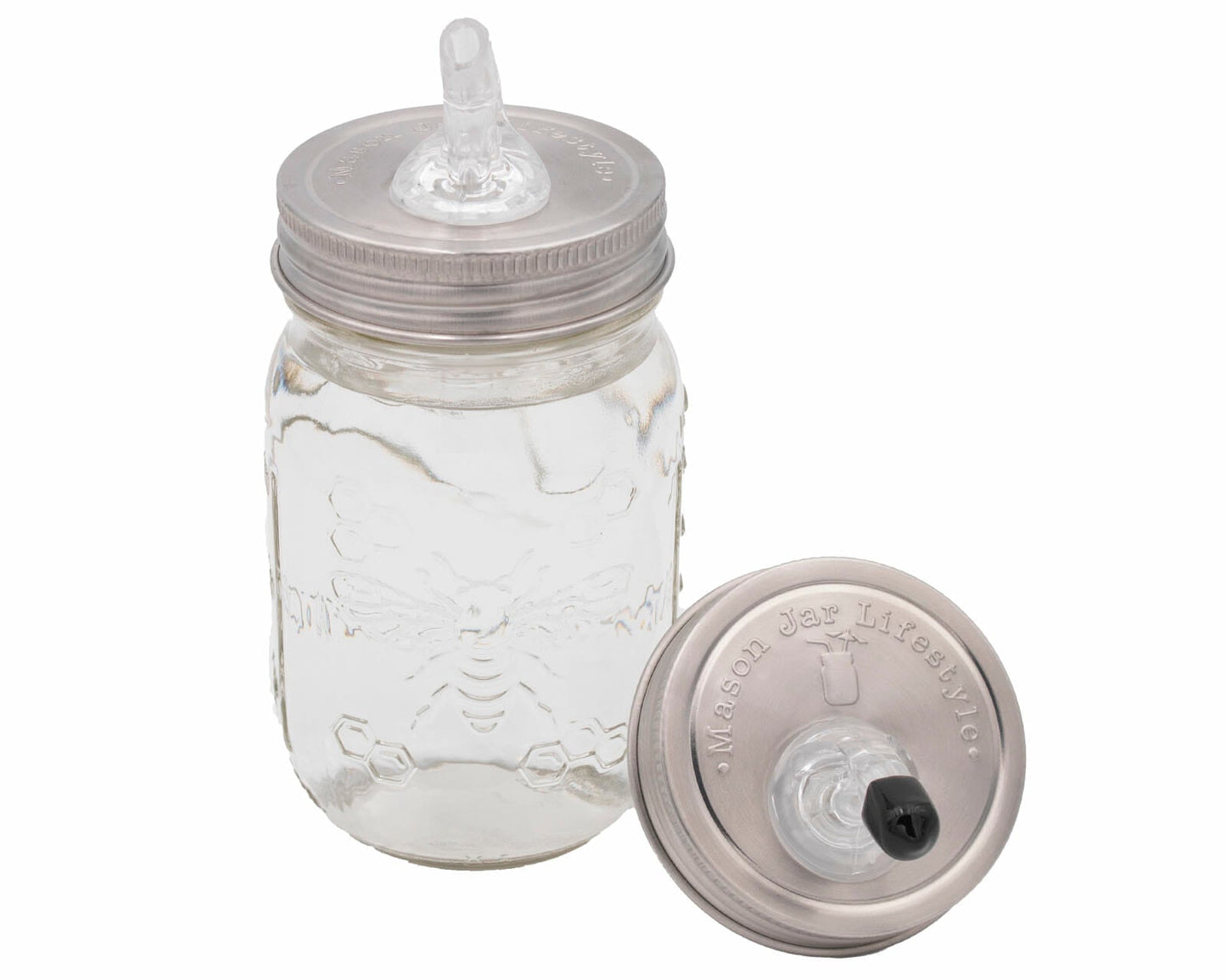 Liquor Pour Spout Stainless Steel Lid for Mason Jars - Concordia Style Boutique