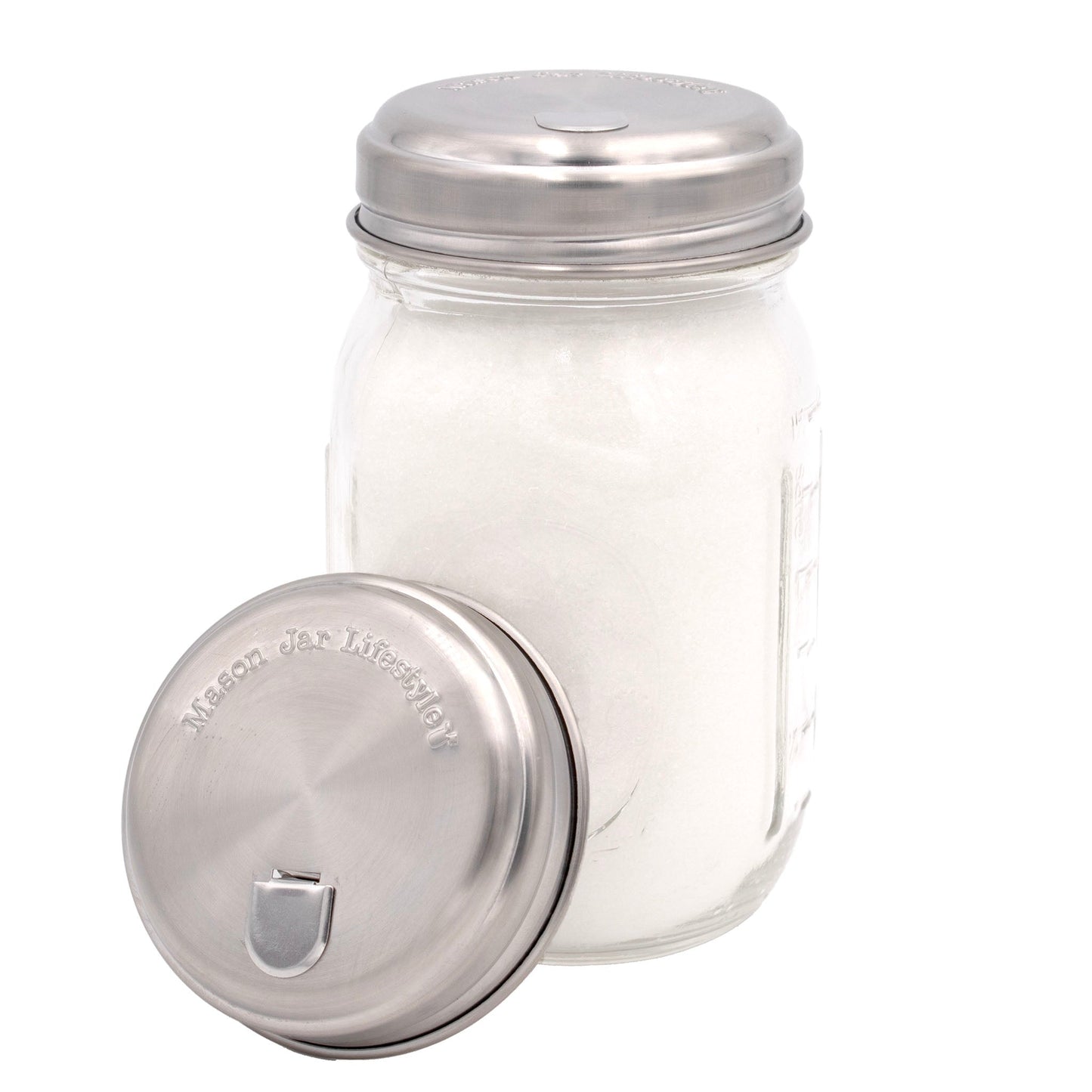 Sugar Dispensing Stainless Steel Lids for Mason Jars 2 Pack - Concordia Style Boutique