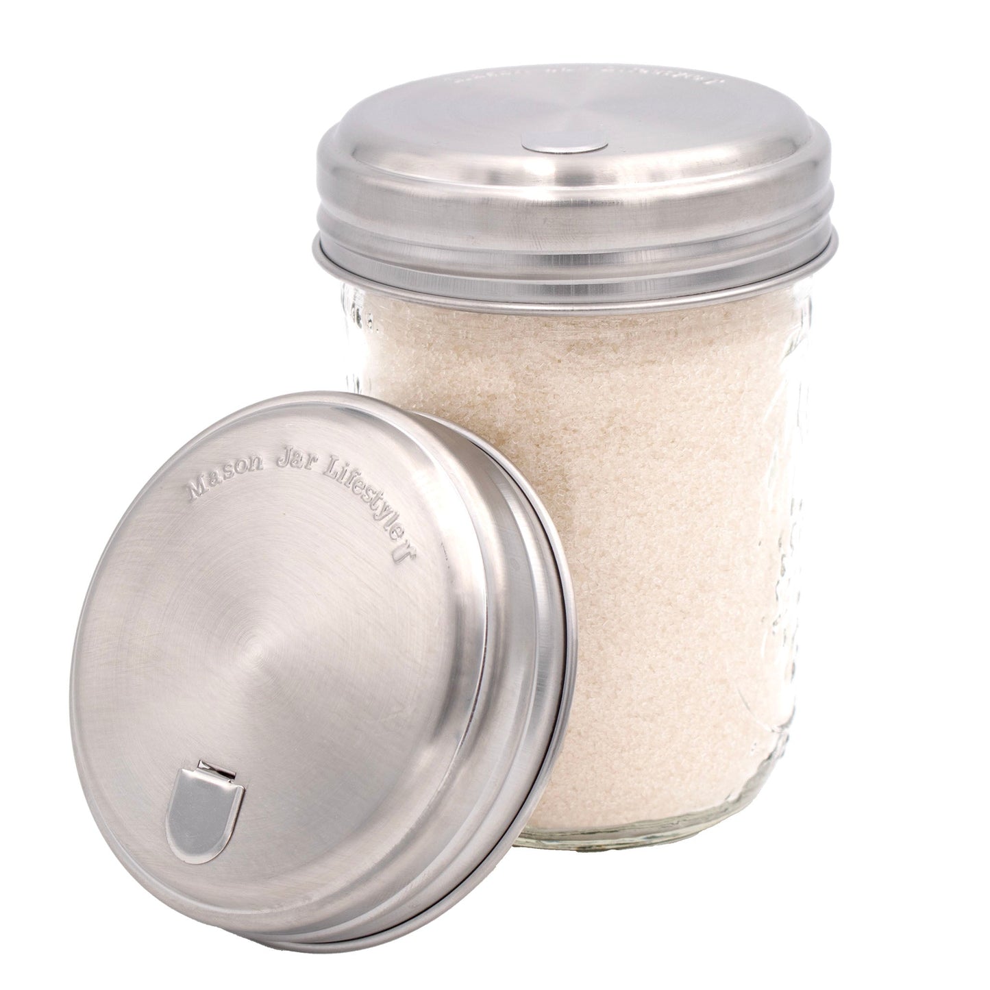 Sugar Dispensing Stainless Steel Lids for Mason Jars 2 Pack - Concordia Style Boutique