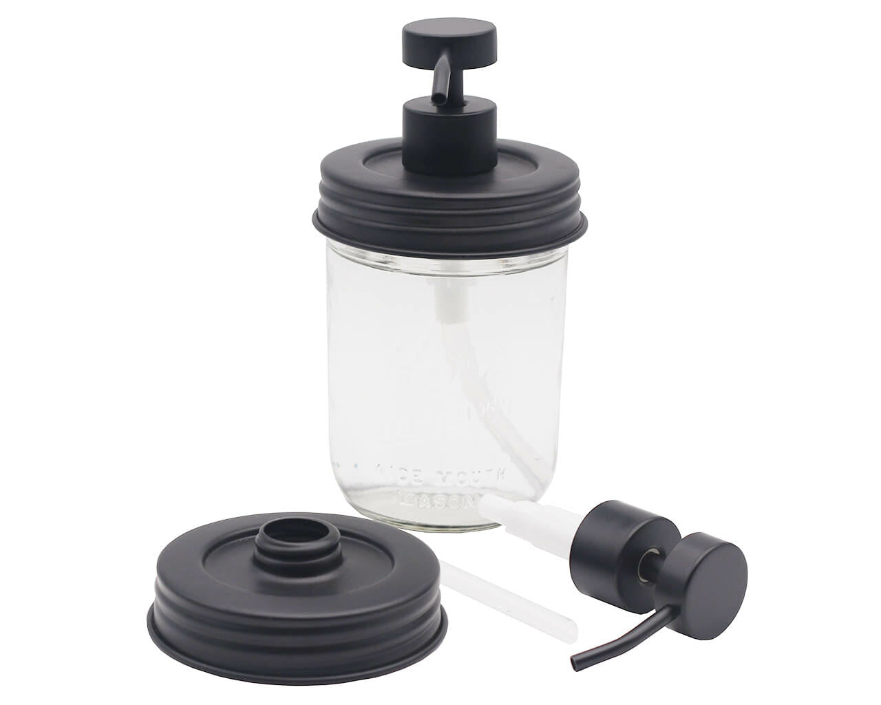 Matte Black Soap Pump Lid Kit for Mason Jars - Concordia Style Boutique