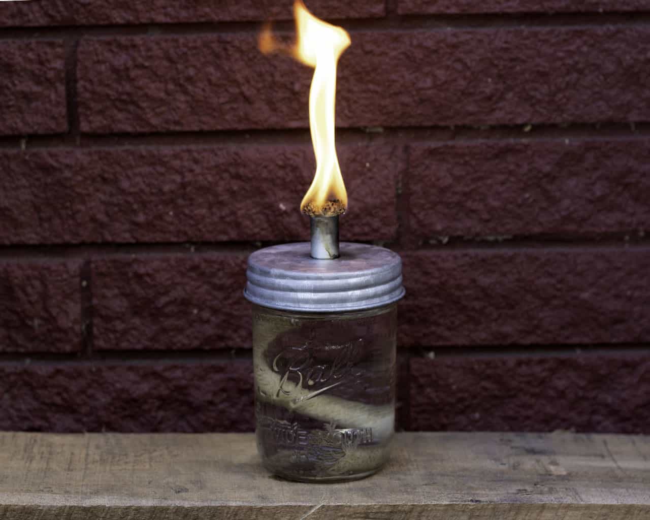Tiki Torch Oil Lamp Galvanized Metal Lid for Mason Jars - Concordia Style Boutique