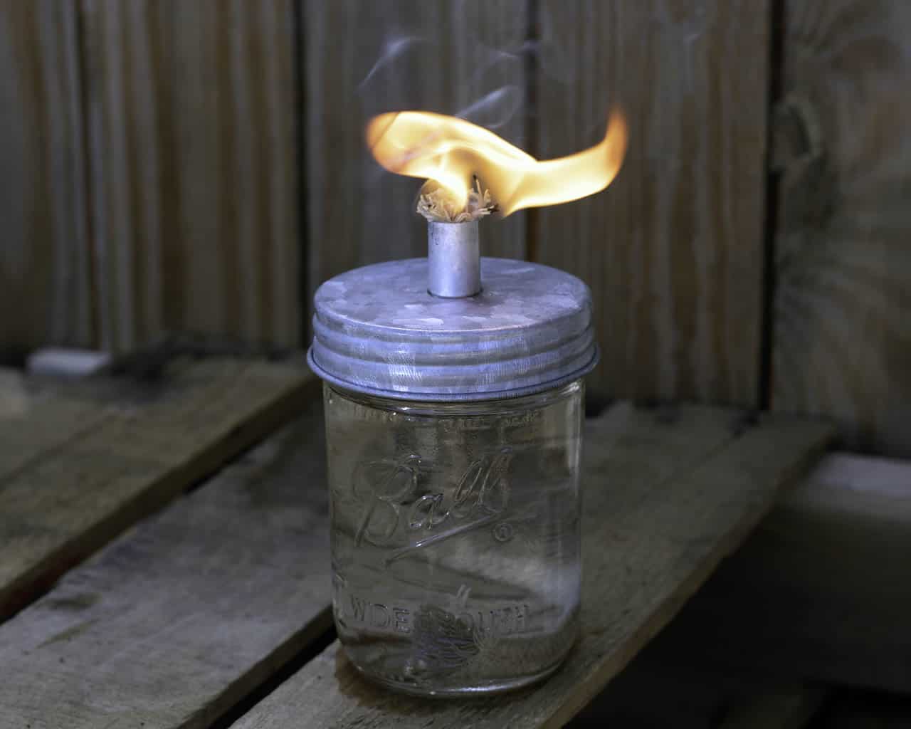 Tiki Torch Oil Lamp Galvanized Metal Lid for Mason Jars - Concordia Style Boutique