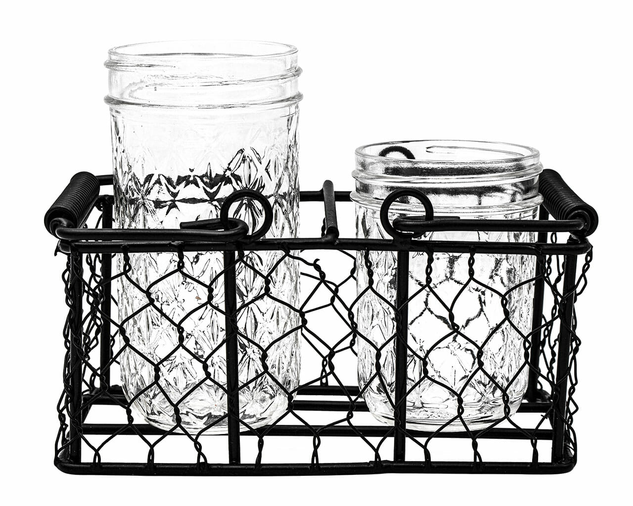 Chicken Wire Caddy for 2 Half Pint 8oz Mason Jars - Concordia Style Boutique