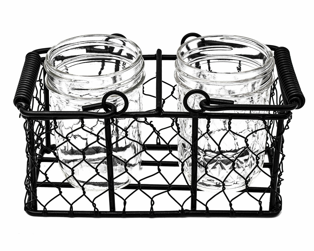 Chicken Wire Caddy for 2 Half Pint 8oz Mason Jars - Concordia Style Boutique