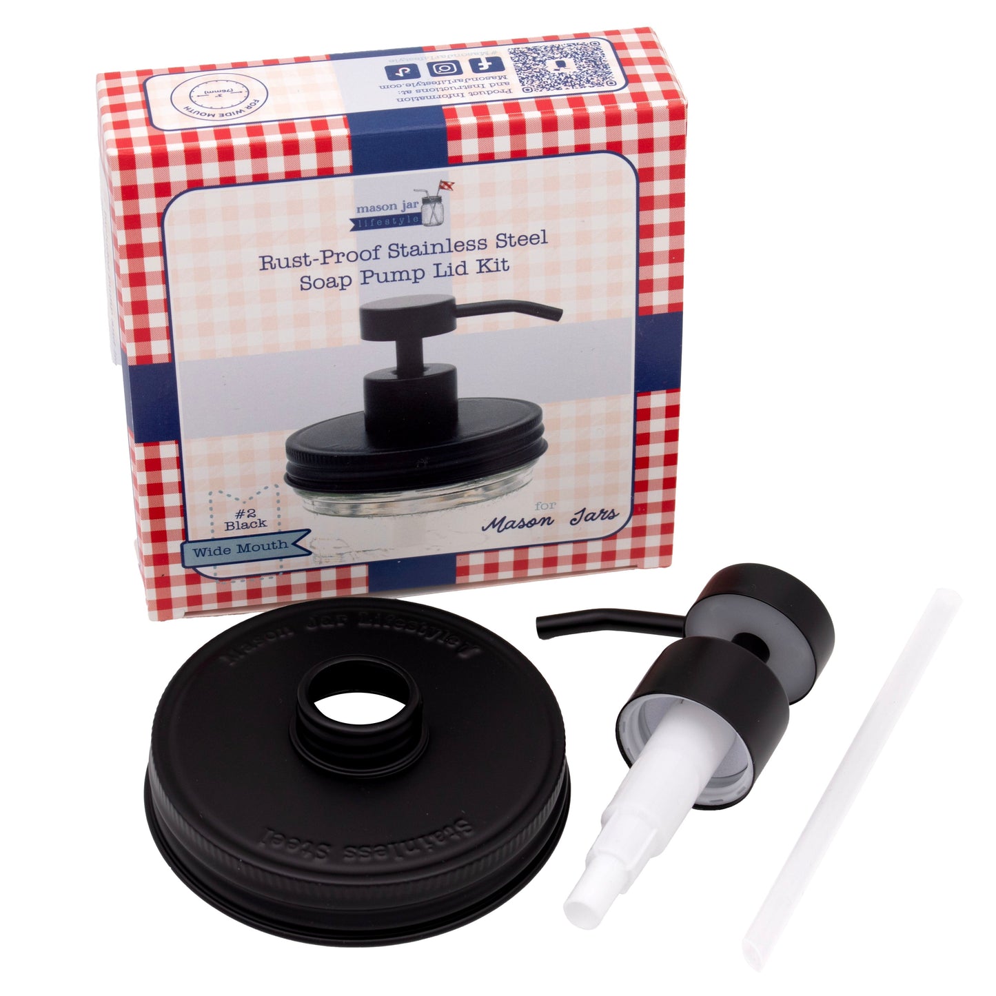 Matte Black Soap Pump Lid Kit for Mason Jars - Concordia Style Boutique