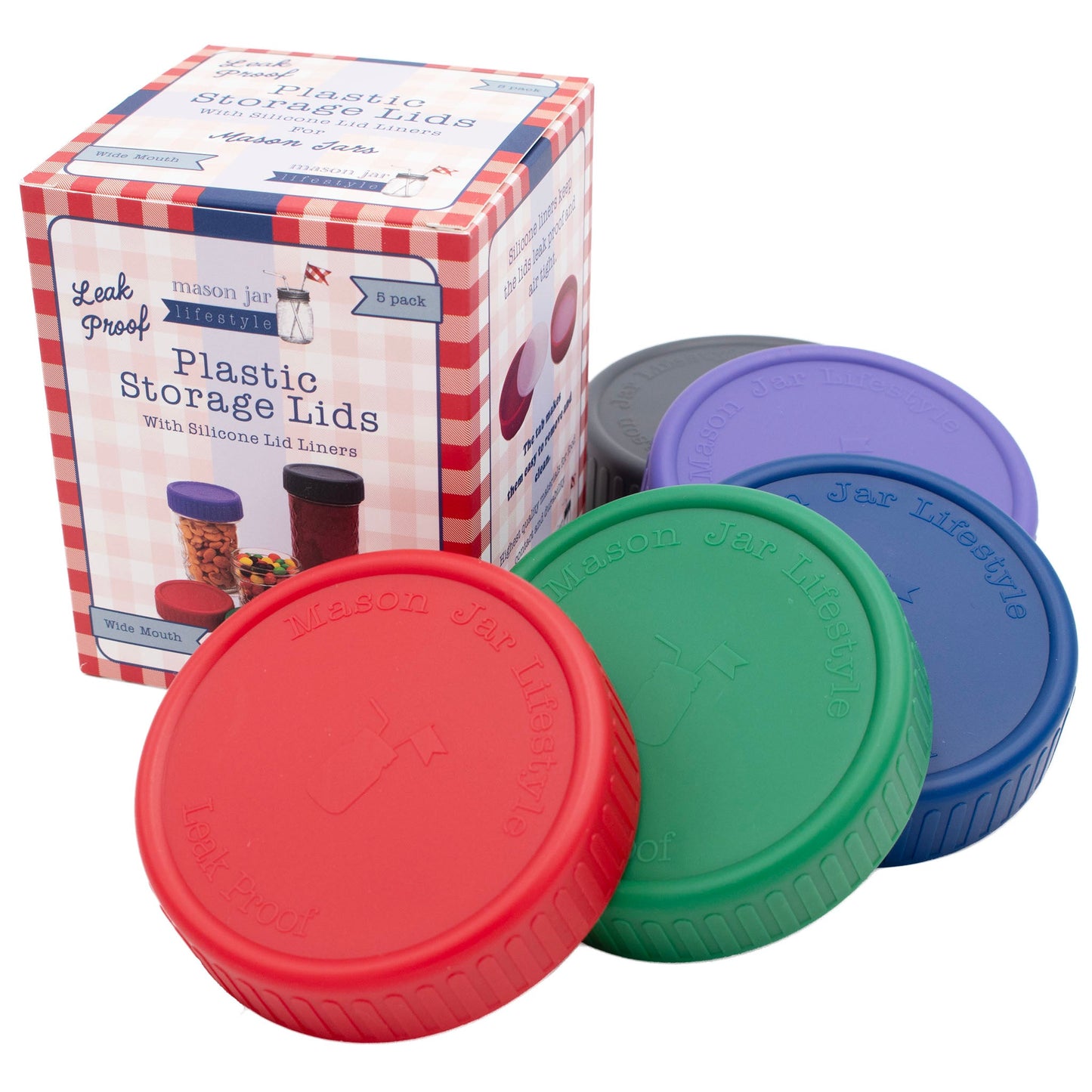 Leak Proof Plastic Storage Lids with Silicone Liners for Mason Jars - Concordia Style Boutique