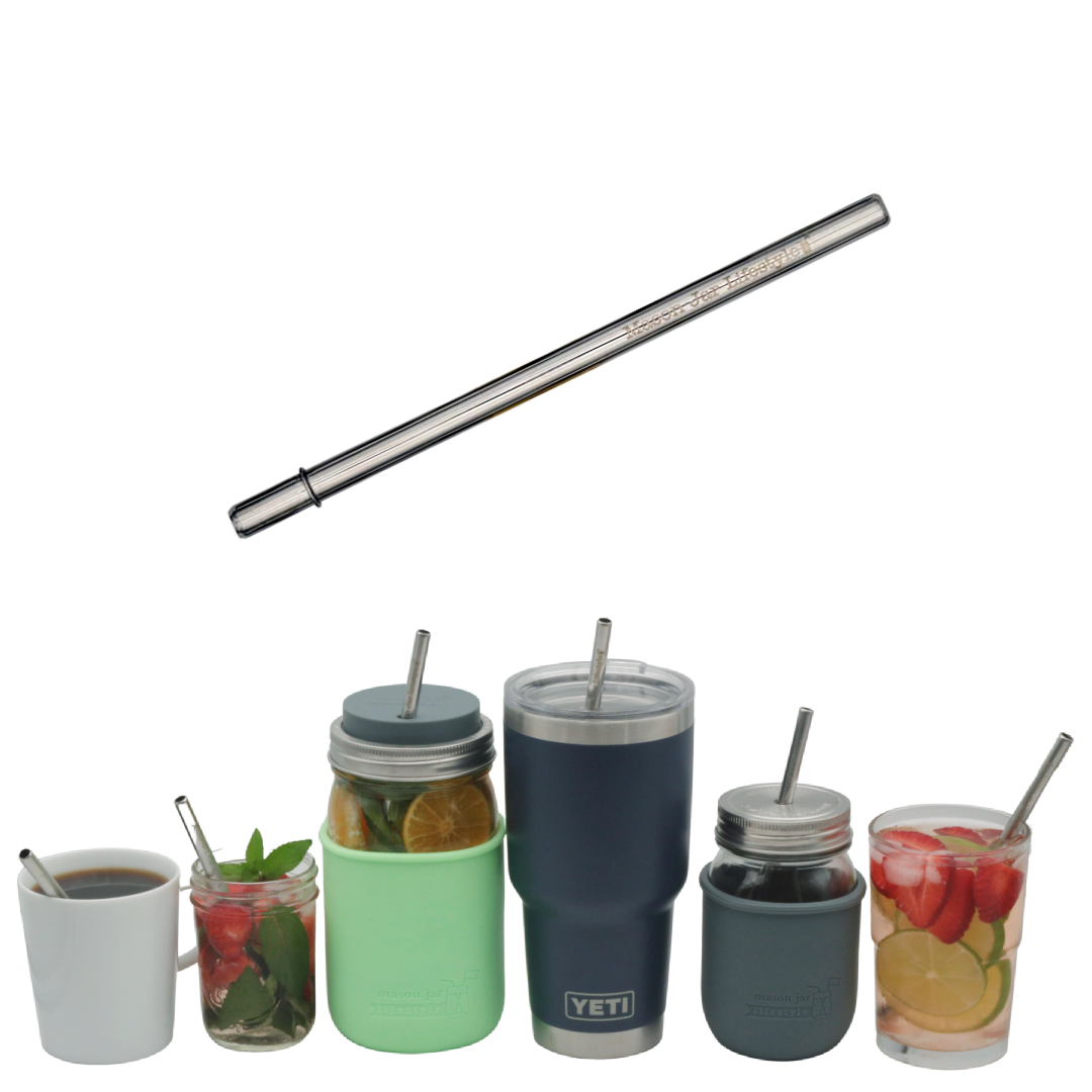 Individual Stainless Steel & Glass Straws for Mason Jars - Concordia Style Boutique