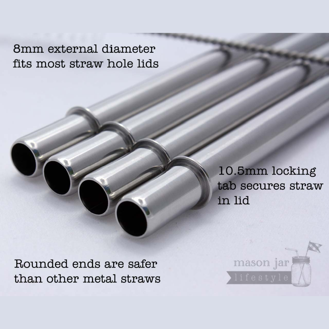 Individual Stainless Steel & Glass Straws for Mason Jars - Concordia Style Boutique