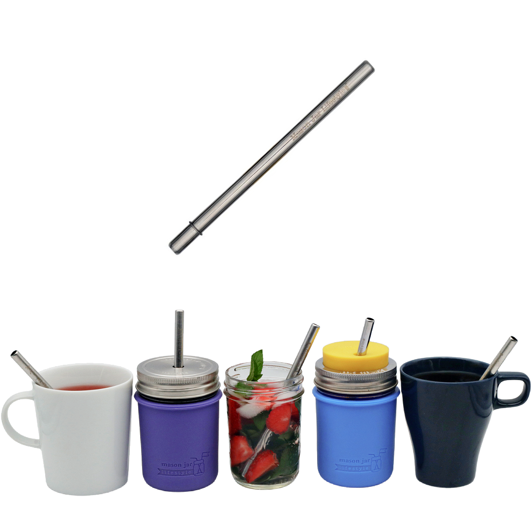 Individual Stainless Steel & Glass Straws for Mason Jars - Concordia Style Boutique