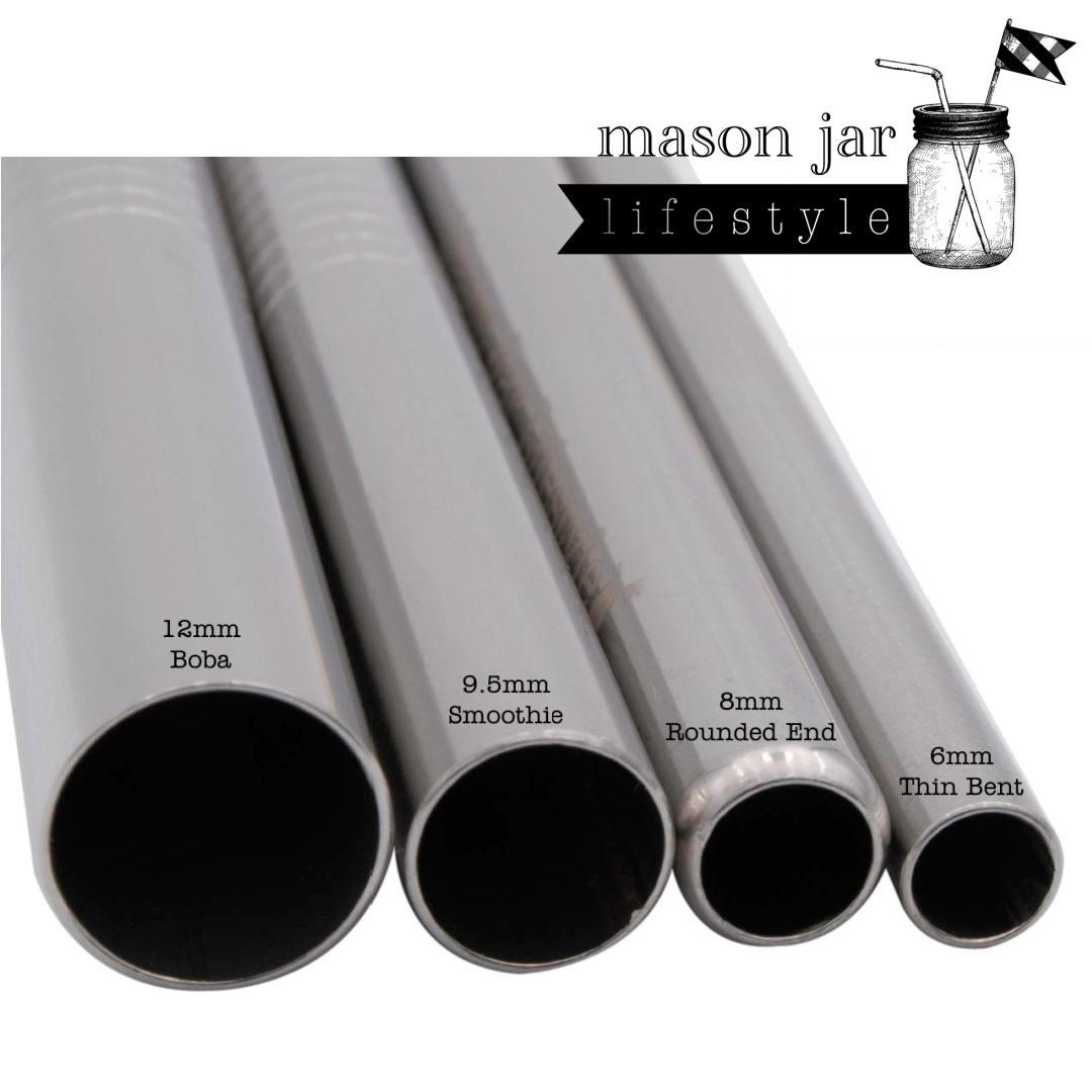 Individual Stainless Steel & Glass Straws for Mason Jars - Concordia Style Boutique