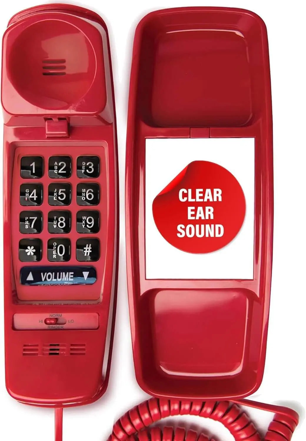 Med-Pat T-4 Trimline Telephone | Corded, Wall Mountable, Hearing Aid Compatible | Senior & Healthcare Phone