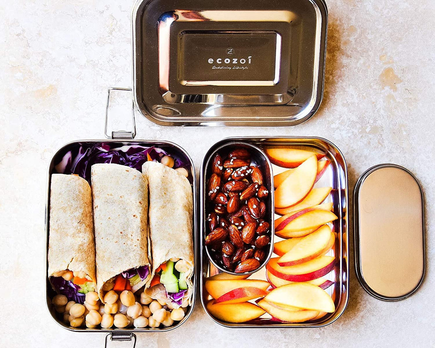 Stainless Steel Lunch Box, 2 Tier Leak Proof, 60 Oz - Concordia Style Boutique