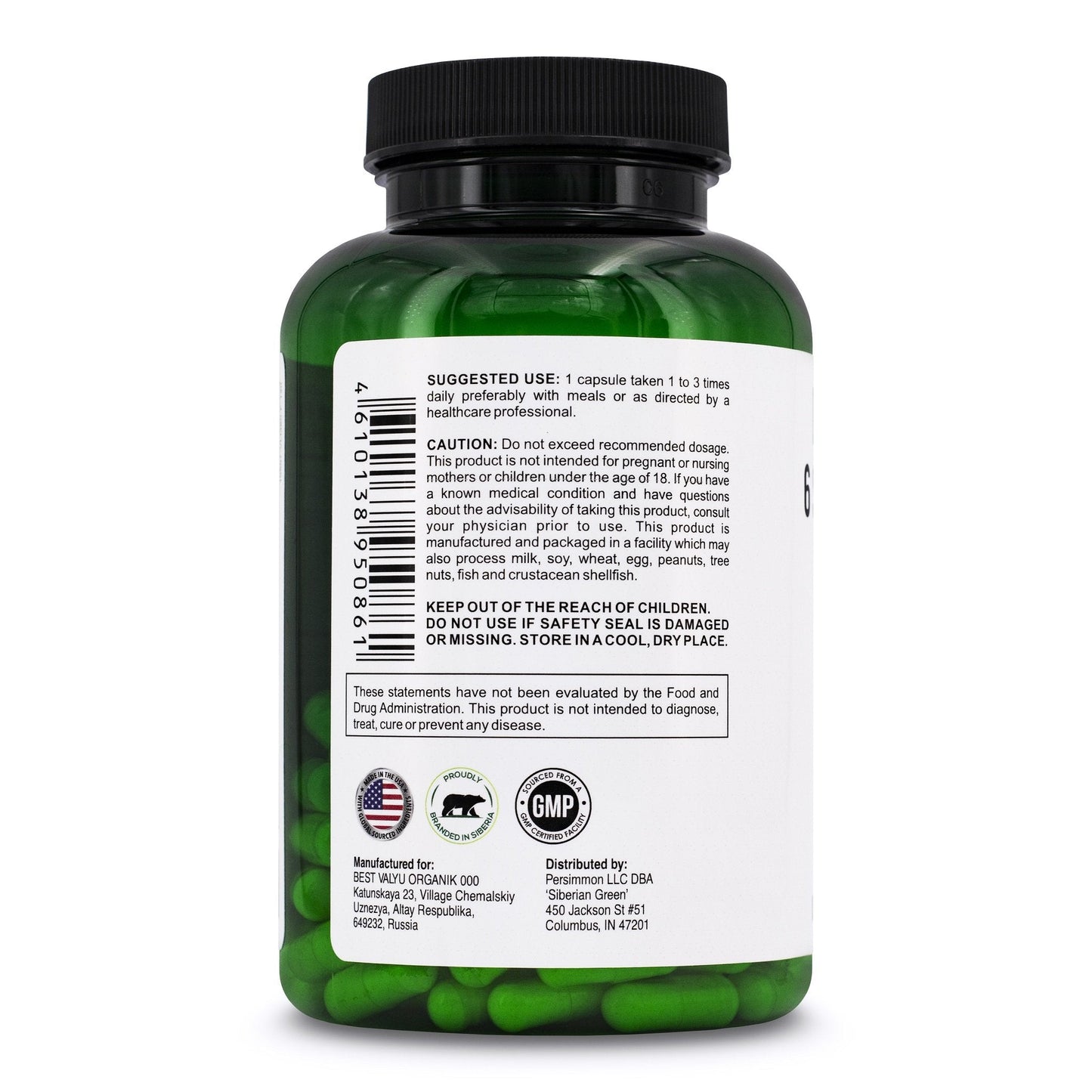 6 Super Probiotics Siberian Green Bifido & Lacto Acidophilus 120 Caps - Concordia Style Boutique