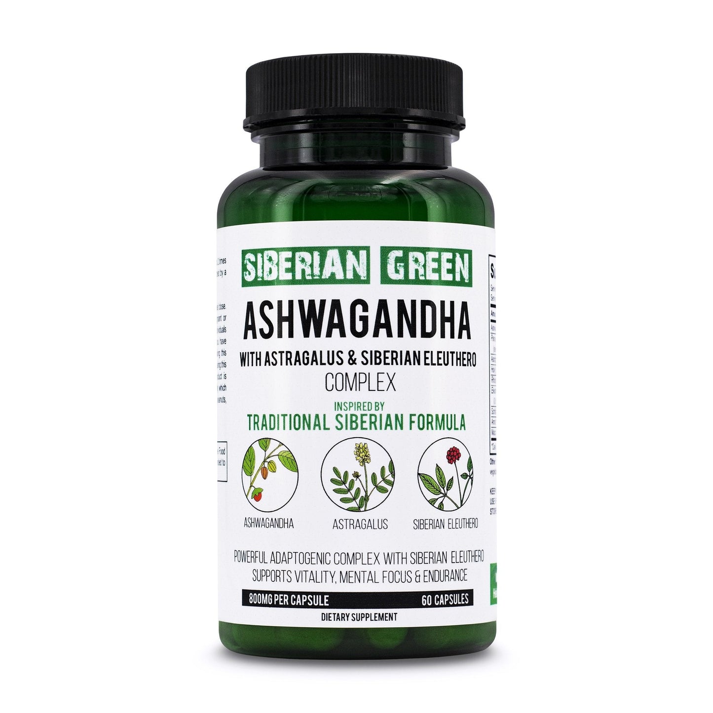 Organic Ashwagandha Root Astragalus & Siberian Eleuthero Ginseng Complex 60 Caps - Concordia Style Boutique