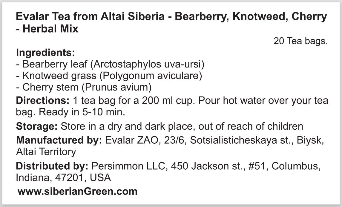 Bearberry Knotweed Cherry Herbal Tea – 20 Tea Bags - Concordia Style Boutique