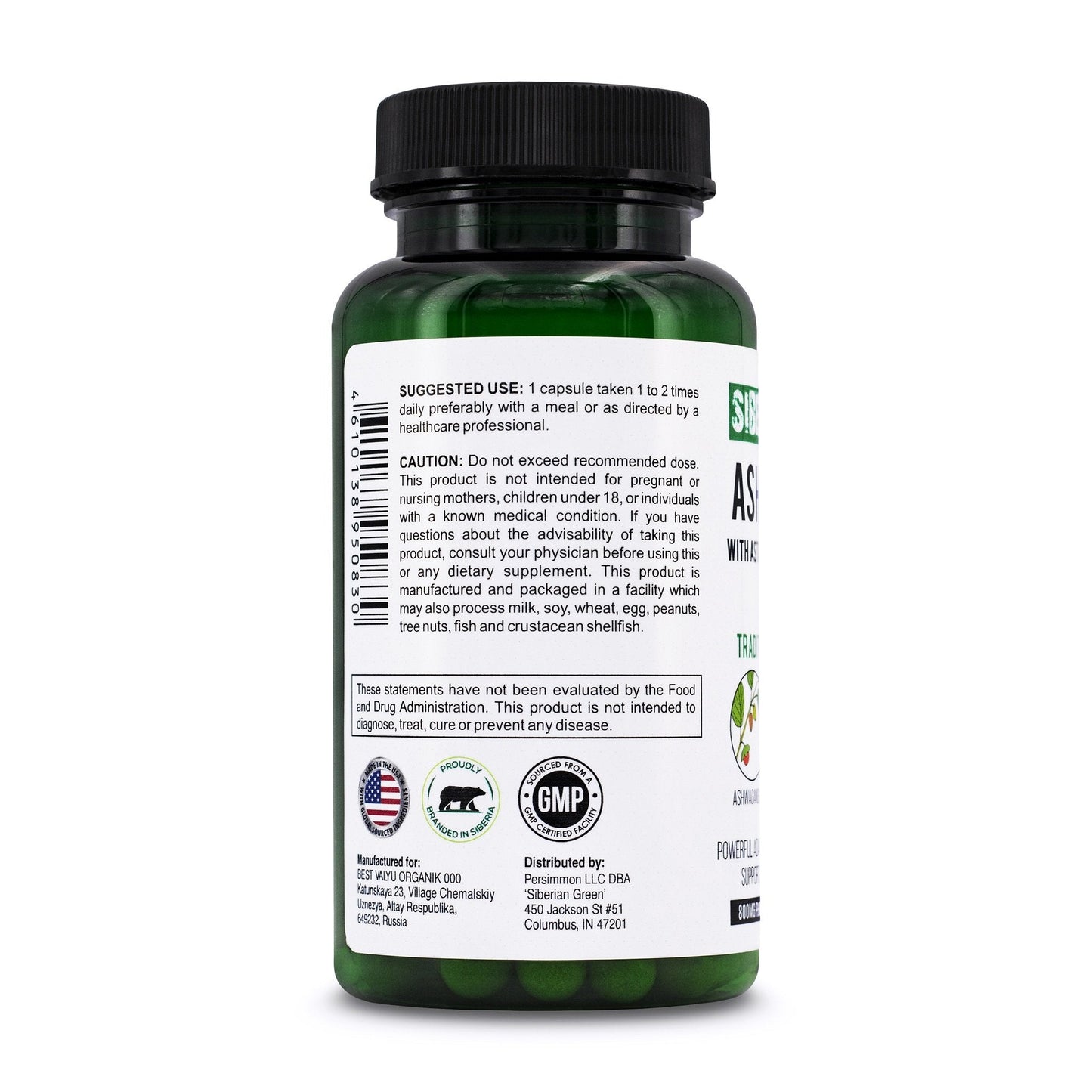 Organic Ashwagandha Root Astragalus & Siberian Eleuthero Ginseng Complex 60 Caps - Concordia Style Boutique