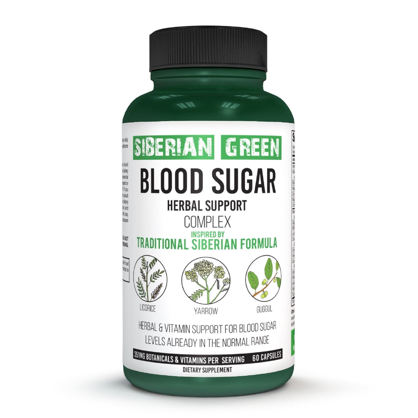 Herbal Sugar Support Siberian Green 60 Caps - Yarrow Guggul Licorice - Concordia Style Boutique