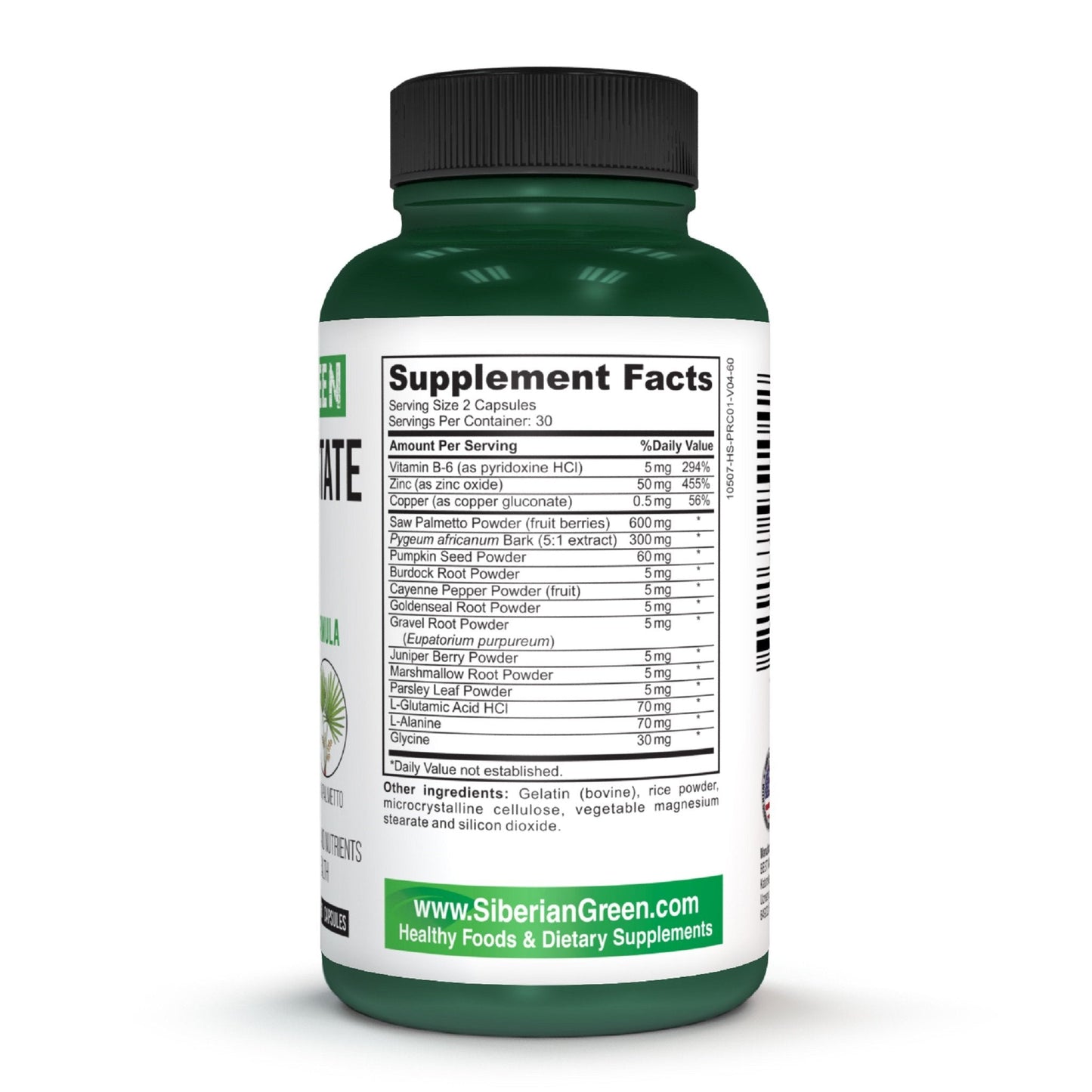 Herbal Prostate Detox Siberian Green 60 Caps – Saw Palmetto Burdock Pumpkin - Concordia Style Boutique