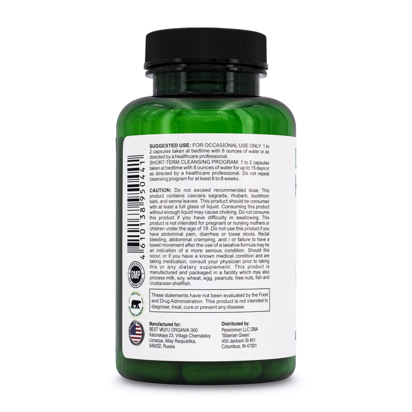 Siberian Green Herbal Colon Detox - 90 Capsules - Concordia Style Boutique
