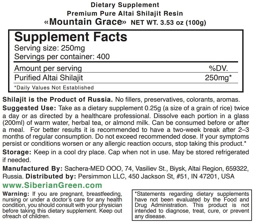 Siberian Shilajit Altai Mumijo Resin | Mountain Grace 100g (Sachera-Med) - Concordia Style Boutique
