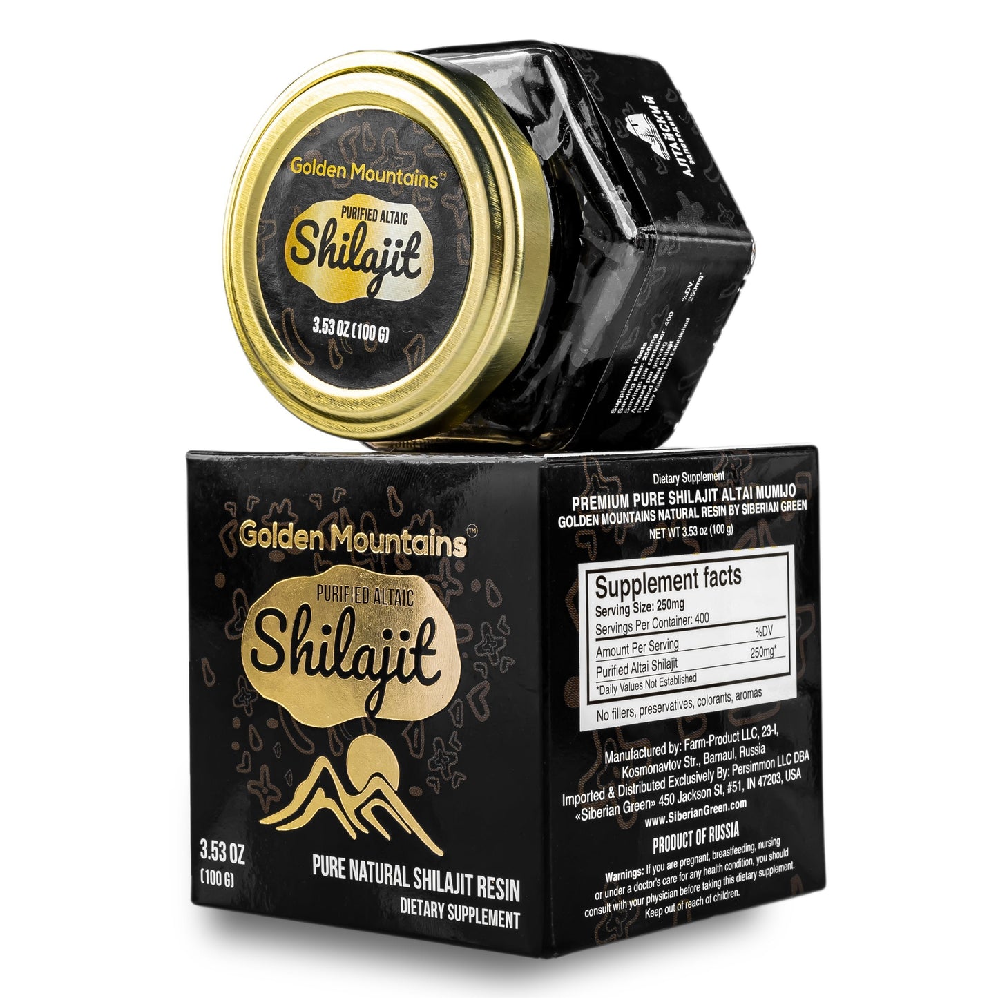 Golden Mountains Shilajit Resin 100g: Pure Altai Mountains Shilajit by Siberian Green - Concordia Style Boutique