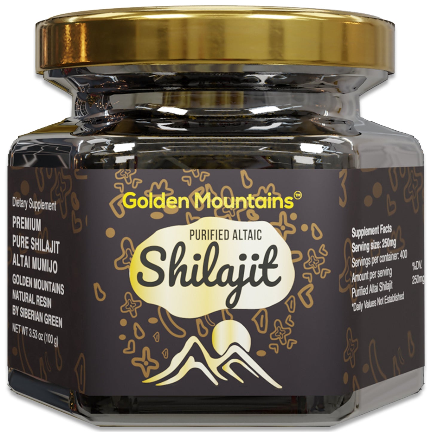 Golden Mountains Shilajit Resin 100g: Pure Altai Mountains Shilajit by Siberian Green - Concordia Style Boutique