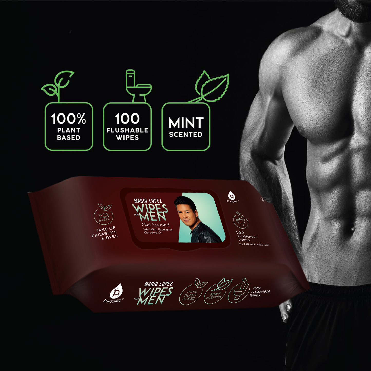 12 Pack of Flushable Mario Lopez Man Wipes (1200 Mint Scented Wipes) - Concordia Style Boutique