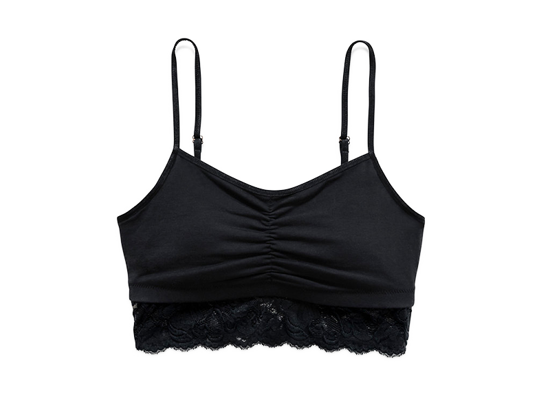 Astrid Bralette with Lace, Black