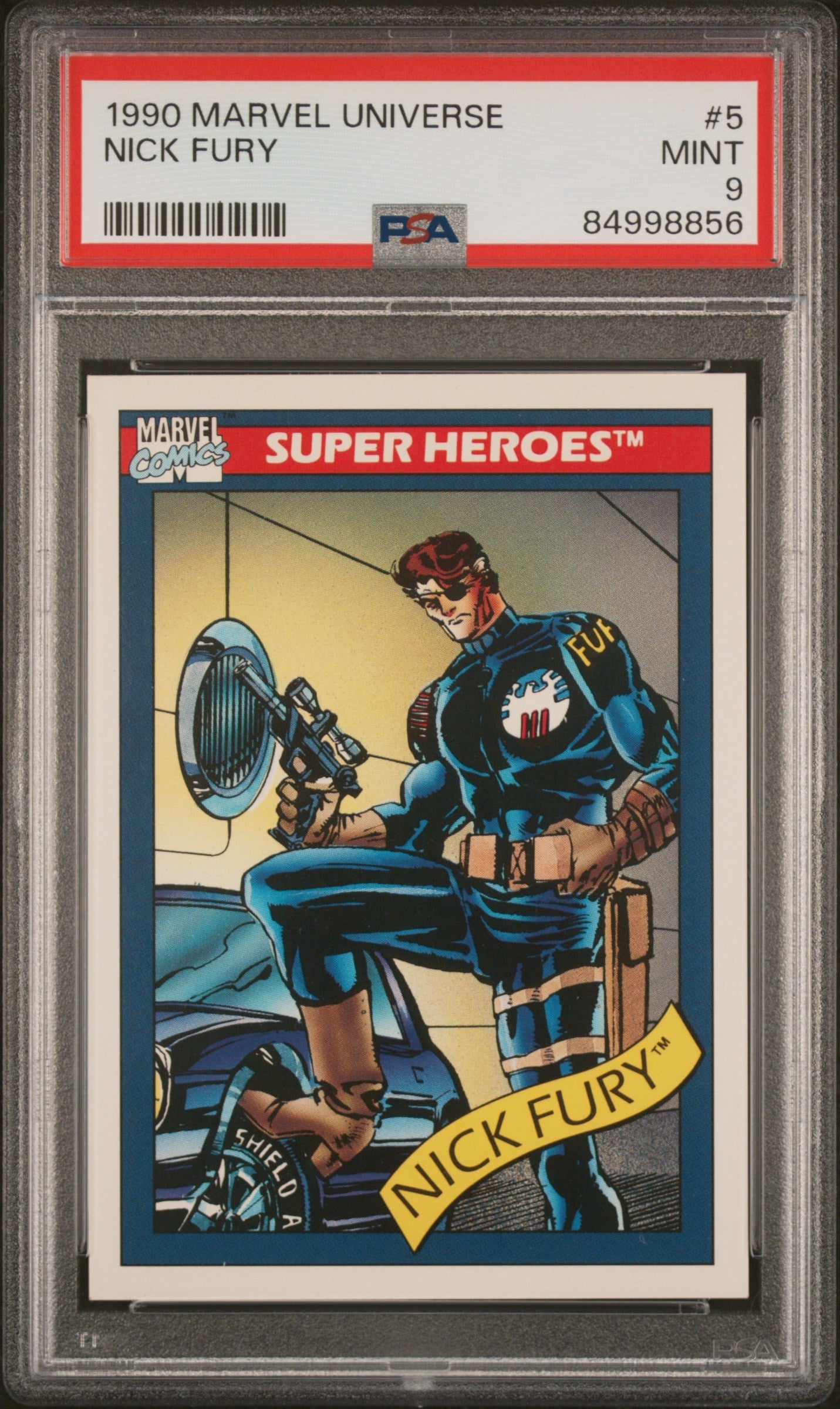 1990 MARVEL UNIVERSE NICK FURY #5 - PSA 9