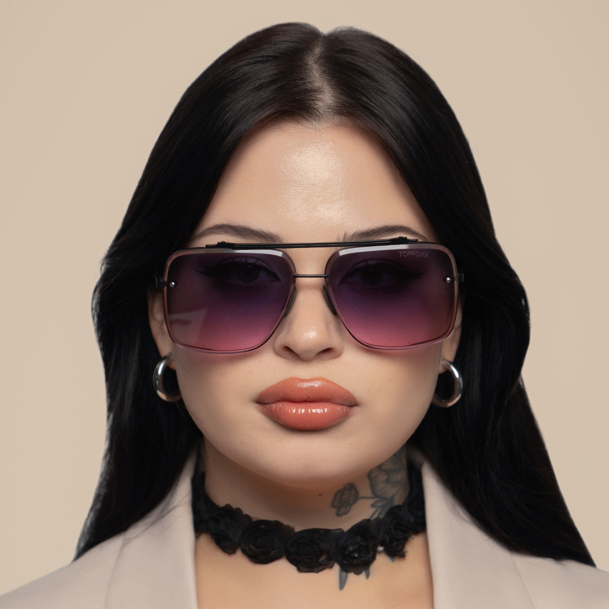 Bella Faded Purple and Pink - Tangle Free Aviator Sunglasses - Concordia Style Boutique