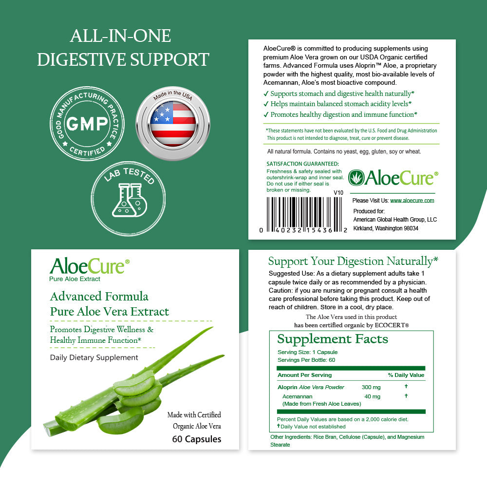 AloeCure Advanced Formula Aloe Capsules - Concordia Style Boutique