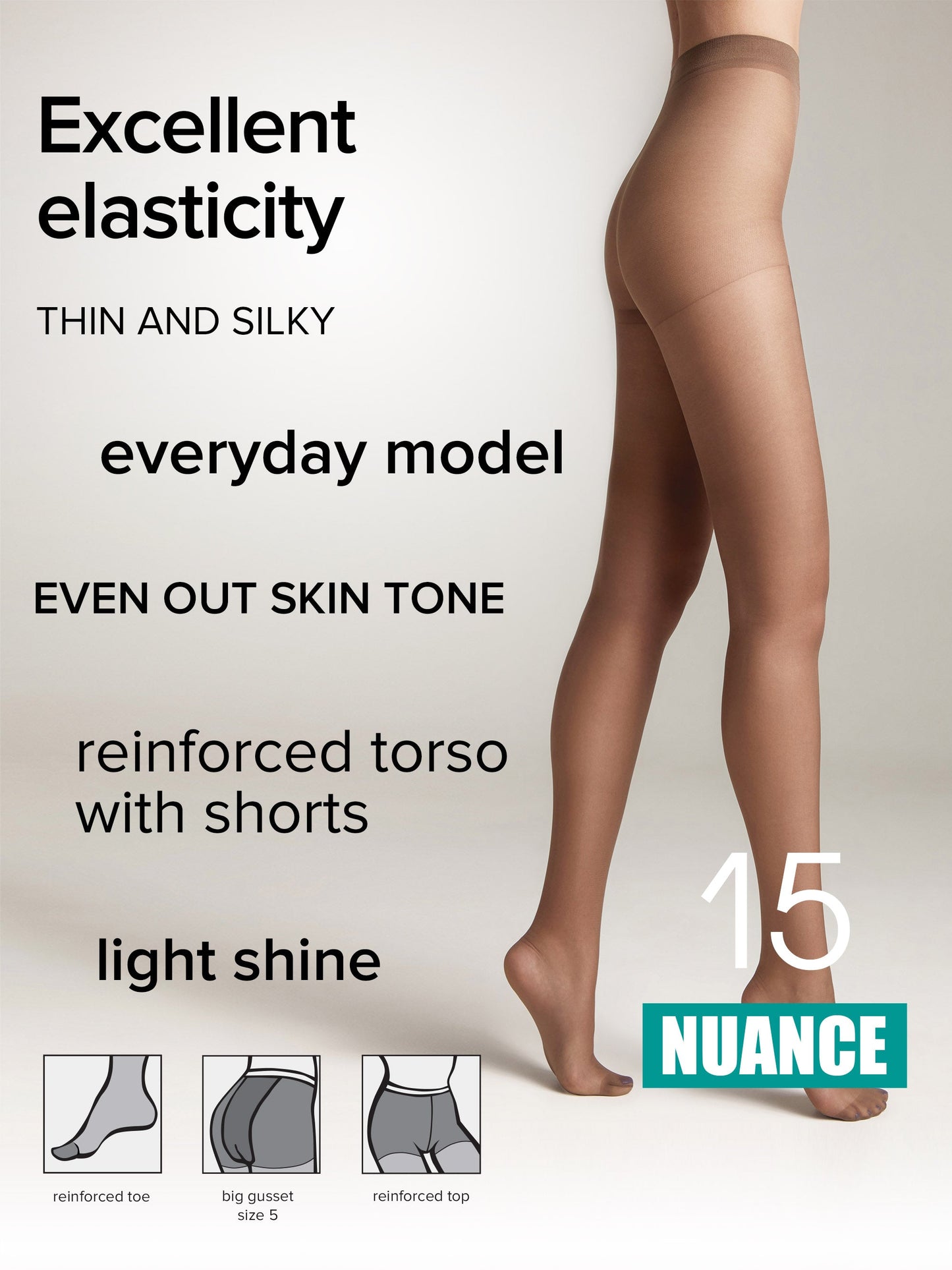Tights Conte Nuance 15 Den - Reinforced Shorts - Concordia Style Boutique